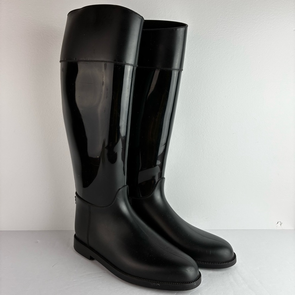 Sloosh Made in Italy Tall Black Rain Boots